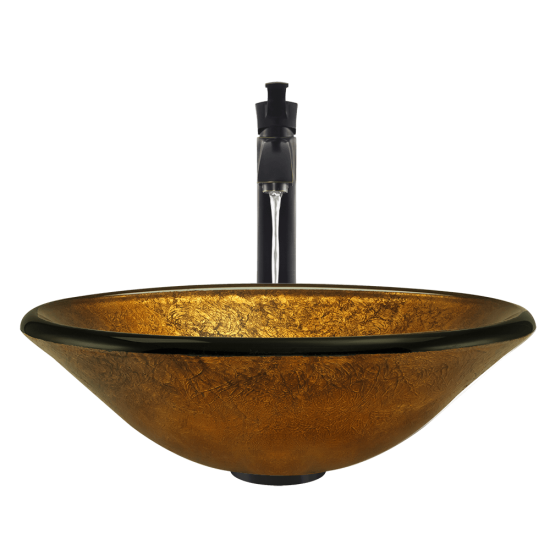 613 Foil Undertone Glass Vessel Sink