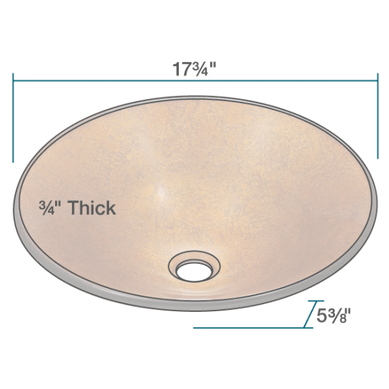 613 Foil Undertone Glass Vessel Sink