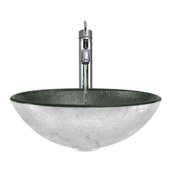 617 Silver Mesh Glass Vessel Sink