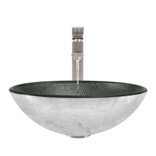 617 Silver Mesh Glass Vessel Sink