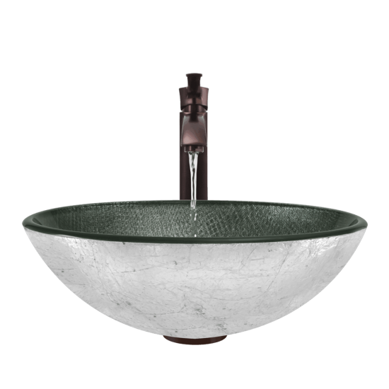 617 Silver Mesh Glass Vessel Sink