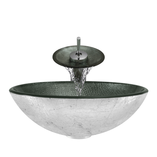 617 Silver Mesh Glass Vessel Sink