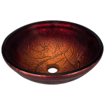 618 Red Lava Glass Bathroom Sink