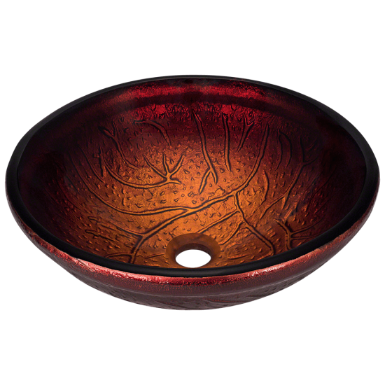 618 Red Lava Glass Bathroom Sink