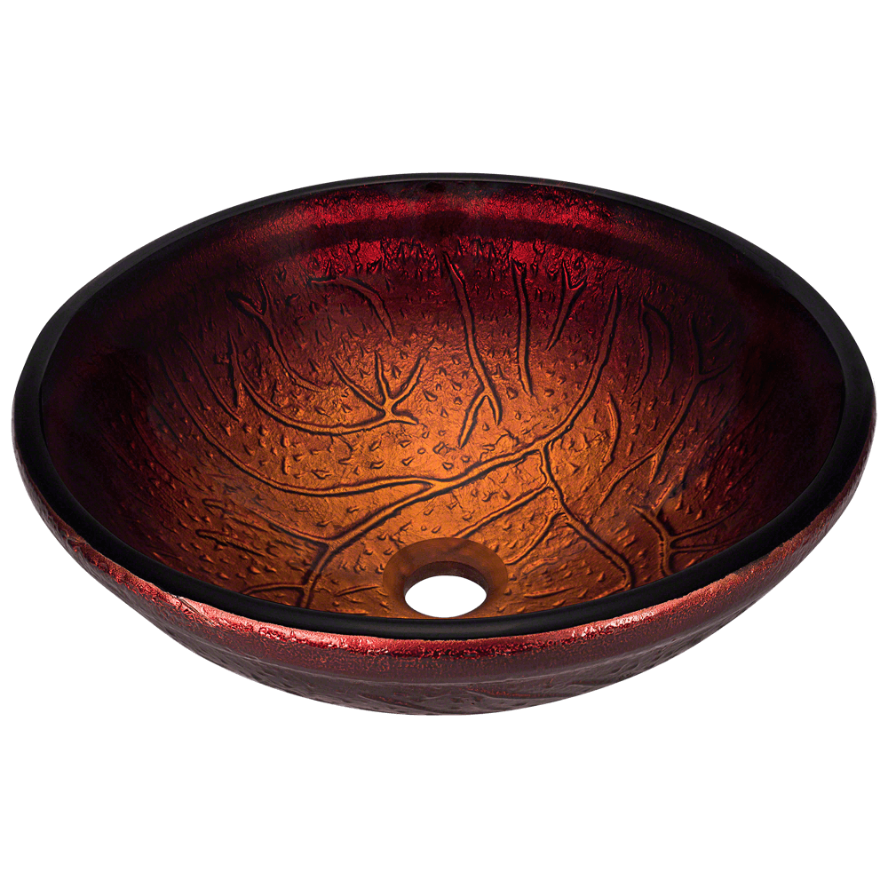 618 Red Lava Glass Bathroom Sink