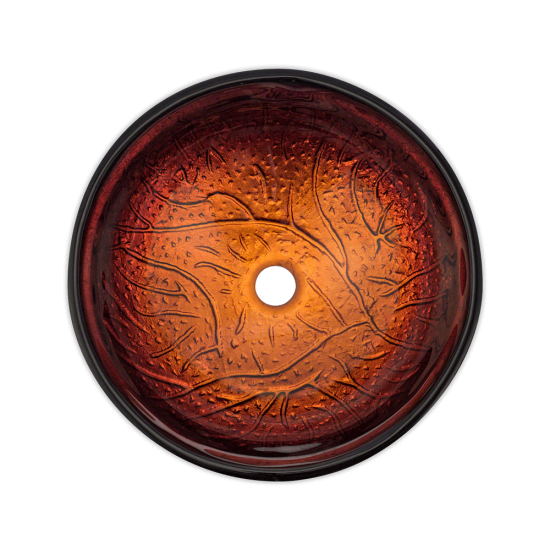618 Red Lava Glass Bathroom Sink