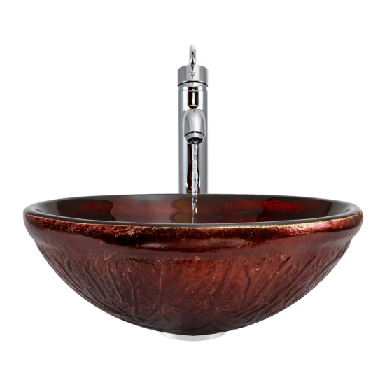 618 Red Lava Glass Bathroom Sink