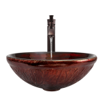 618 Red Lava Glass Bathroom Sink