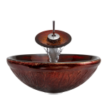 618 Red Lava Glass Bathroom Sink