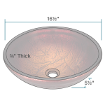 618 Red Lava Glass Bathroom Sink