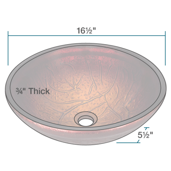 618 Red Lava Glass Bathroom Sink