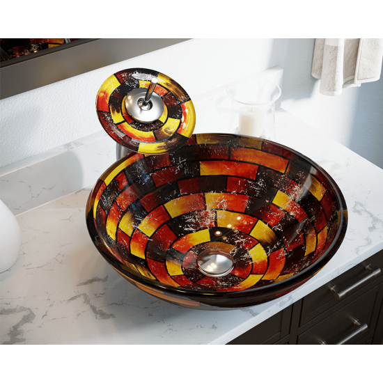 621 Stained Glass Vessel Bathroom Sink