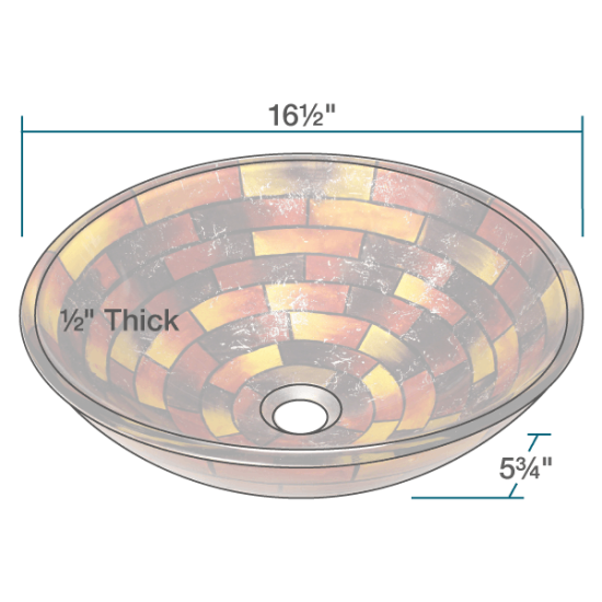 621 Stained Glass Vessel Bathroom Sink