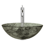 624 Cracked Vineyard Glass Vessel Bathroom Sink
