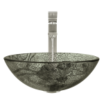 624 Cracked Vineyard Glass Vessel Bathroom Sink