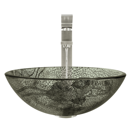 624 Cracked Vineyard Glass Vessel Bathroom Sink