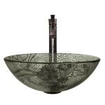 624 Cracked Vineyard Glass Vessel Bathroom Sink