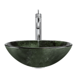 629 Forest Green Glass Vessel Bathroom Sink