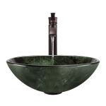 629 Forest Green Glass Vessel Bathroom Sink