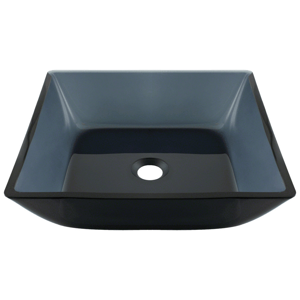 630 Square Black Glass Vessel Bathroom Sink