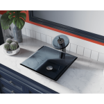 630 Square Black Glass Vessel Bathroom Sink