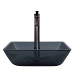 630 Square Black Glass Vessel Bathroom Sink