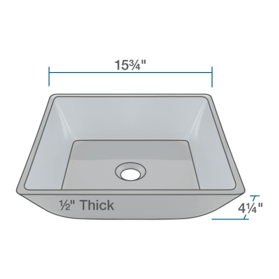 630 Square Black Glass Vessel Bathroom Sink