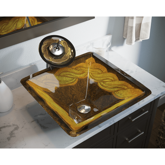 638 Foil Undertone Glass Vessel Sink