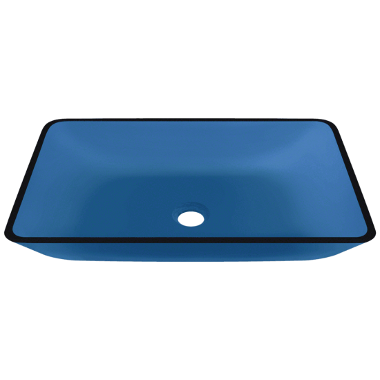 640-Aqua Colored Glass Vessel Bathroom Sink