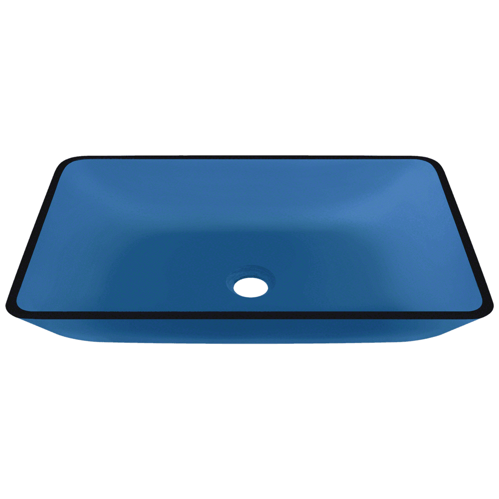 640-Aqua Colored Glass Vessel Bathroom Sink