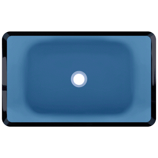 640-Aqua Colored Glass Vessel Bathroom Sink