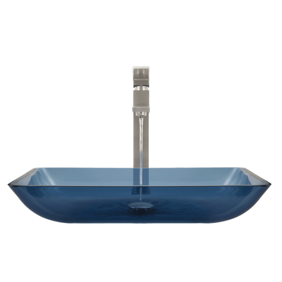 640-Aqua Colored Glass Vessel Bathroom Sink