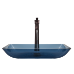 640-Aqua Colored Glass Vessel Bathroom Sink