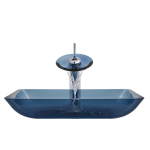 640-Aqua Colored Glass Vessel Bathroom Sink