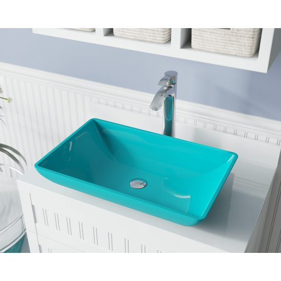 640-Turquoise Colored Vessel Sink