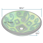 62010 Frosted Bluegreen Glass Vessel Bathroom Sink