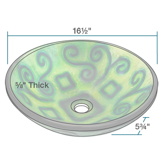 62010 Frosted Bluegreen Glass Vessel Bathroom Sink