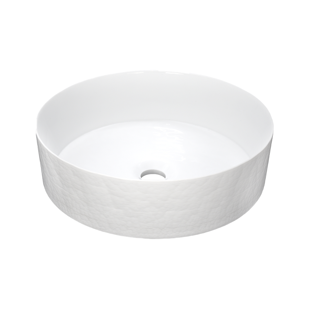 MG1616-BO Positano Murano Glass Vessel Sink in Bianco