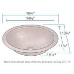 909 Single Bowl Oval Copper Sink