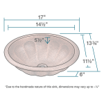 921 Single Bowl Oval Copper Sink