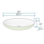 AB130 PolyStone Oval Vessel Sink