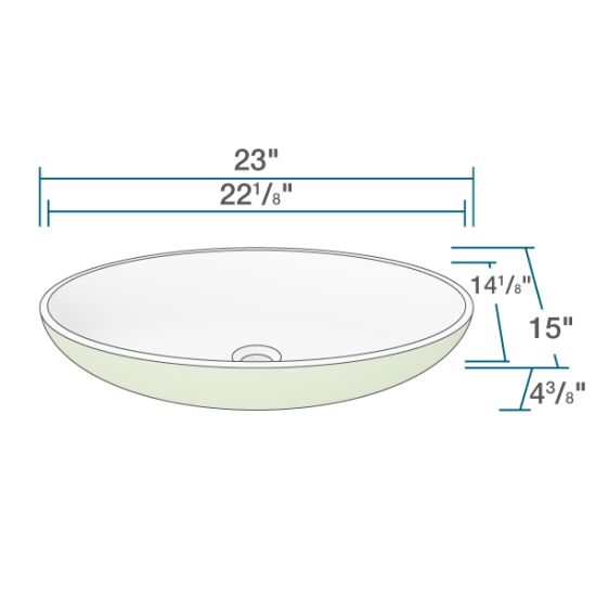 AB130 PolyStone Oval Vessel Sink
