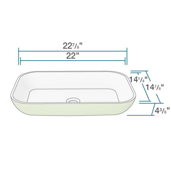 AB230 PolyStone Rectangle Vessel Sink