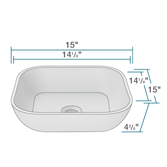 AB340 PolyStone Square Vessel Sink
