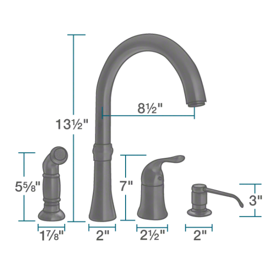 710-ABR Antique Bronze 4 Hole Kitchen Faucet