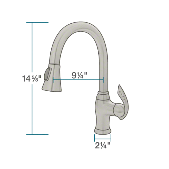 772-BN Brushed Nickel Pull Down Kitchen Faucet