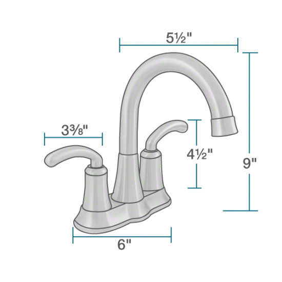 7042-C Chrome Two Handle Lavatory Faucet