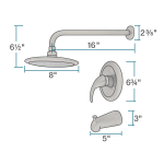 750-BN Brushed Nickel 3 Piece Rain Head Shower Set