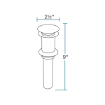 VPUD-F-BN Brushed Nickel Vessel Pop-Up Drain with Overflow
