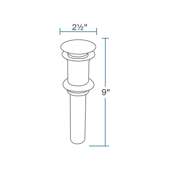 VPUD-F-ABR Antique Bronze Vessel Pop-Up Drain with Overflow